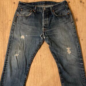 Vintage Levi 501 Jeans-Natural Distress Denim-Vintage Denim